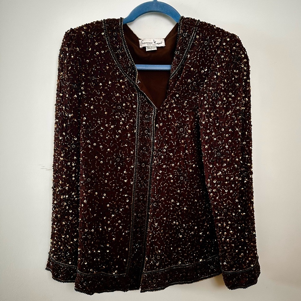 Vintage Laurence Kazar Beaded Jacket Size Large